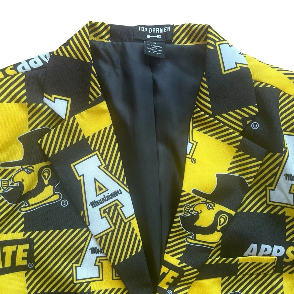 Top Drawer App State Mountaineers Blazer Jacket Men S Black Gold Game Day Yosef